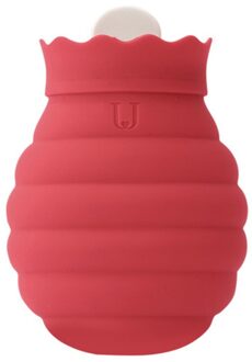 Niet Giftig Magnetron Verwarmd Siliconen Water Fles En Gebreide Cover Water Fles Veilig Rood