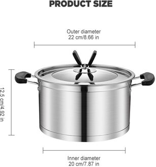 Niet-Magnetische Soeppan Rvs Dubbel Handvat Kookpot Samengestelde Bodem Non Stick Pan Europese Stijl Keuken kookgerei A 22cm