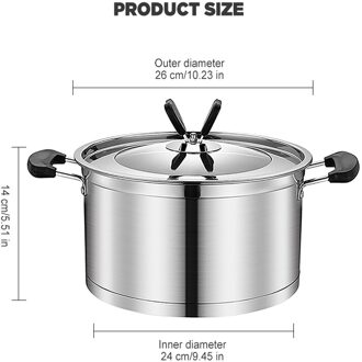 Niet-Magnetische Soeppan Rvs Dubbel Handvat Kookpot Samengestelde Bodem Non Stick Pan Europese Stijl Keuken kookgerei A 26cm