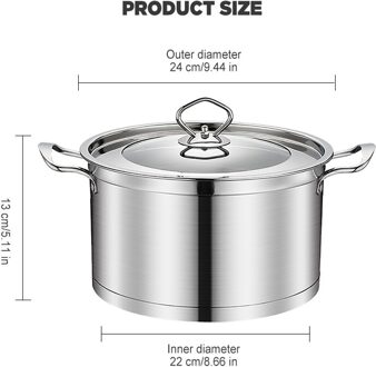Niet-Magnetische Soeppan Rvs Dubbel Handvat Kookpot Samengestelde Bodem Non Stick Pan Europese Stijl Keuken kookgerei B 24cm
