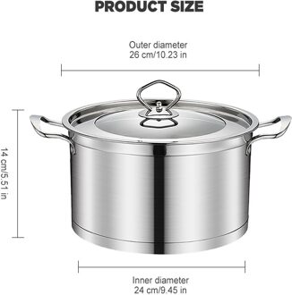 Niet-Magnetische Soeppan Rvs Dubbel Handvat Kookpot Samengestelde Bodem Non Stick Pan Europese Stijl Keuken kookgerei B 26cm