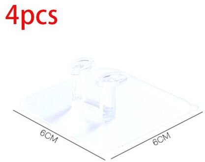 Niet-poreus Zelfklevende Deur Muur Hangers Handdoek Handtas Diversen Opslag Transparante Haken Huishoudelijke Badkamer Keuken Benodigdheden 4stk