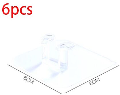 Niet-poreus Zelfklevende Deur Muur Hangers Handdoek Handtas Diversen Opslag Transparante Haken Huishoudelijke Badkamer Keuken Benodigdheden 6stk