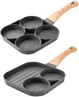 Niet Stok Omelet Koekenpan Burger Ei Ham Omelet Keuken Grill Kookpot Bakeliet Handvat Huishouden Platte Bodem Two-hole