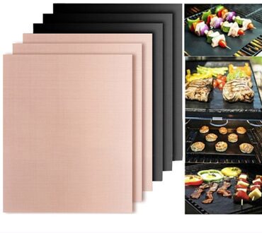 Niet Stok Pad Glasvezel Non-stick Barbecue Mat Plaats Mat Food Grade Barbecue Koken Tool Koken Vellen 40*33 Cm zwart