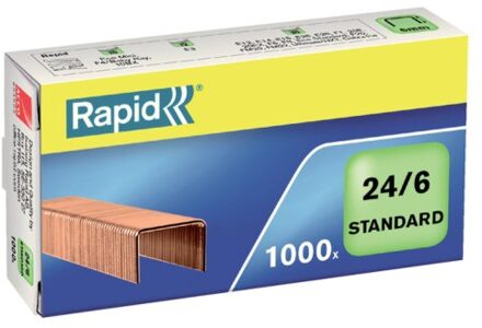 Nieten Rapid 24/6 kopercoating standaard 1000 stuks
