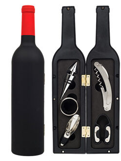 Nieuw 1 Set 3Pcs/5Pcs Wijnfles Corkscrew Set Tool Fles-Vormige Houder Flesopener XSD88 rood 5stk