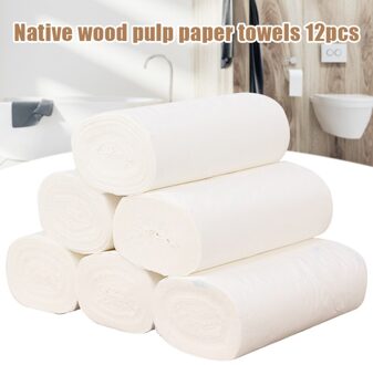 Nieuw 12Pcs Coreless Toiletpapier Roll Huishoudelijke 4-Layer Verdikte Zachte Veilige Houtpulp Wc Roll HG996