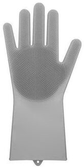 Nieuw 1Pc Magic Silicone Reinigingsborstel Scrubber Handschoenen Hittebestendige Scrub Tool TE889 Grijs
