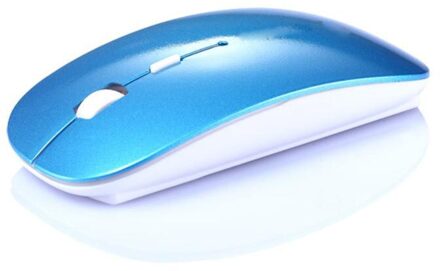 Nieuw 2.4Ghz Ultradunne Draadloze Optische Muis 1200Dpi Usb Pc Laptop Computer Gaming Muizen Accessoires Мышь Ratón Computermui blauw