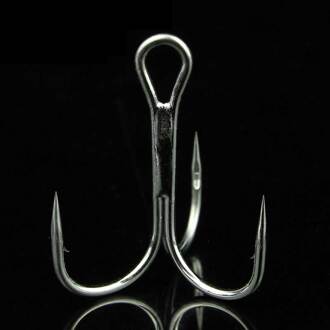 Nieuw 20 Pcs Steel Treble Vissen 3 Haken Zwarte Kleine Ronde Gebogen Triple Harde Lokken Lepel Vishaak 19ing