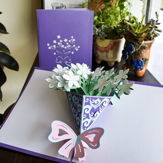 Nieuw 3D Bloem Handgemaakte Pop Up Dank Je Kaart Thanksgiving Kaarten Moederdag Groet Cards Met Envelop Voor mom HG996 gardenia