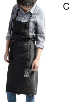 Nieuw Denim Opknoping-Hals Schort Mouwloze Schort Stofdicht Overall Voor Chef Keuken Met Zakken Unisex M99