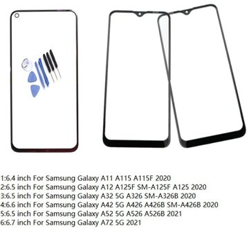 Nieuw Front Glass Lens Voor Samsung Galaxy A11 A12 A32 A42 A52 A72 5G Voorlensdop Outer Glas Lcd touch Screen Panel Vervanging A52 5G nee tools