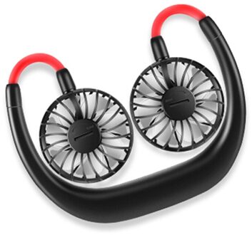 Nieuw Handsfree Nekband Fan Draagbare Draadloze Usb Oplaadbare Hals Opknoping Dual Koeling Mini Fan Mk 05