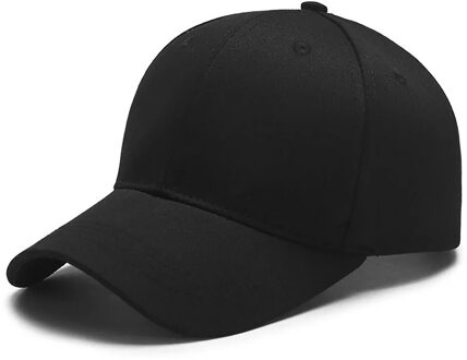 Nieuw Katoen Baseball Cap Klassieke Sport Hoed Met Verstelbare Riem Voor Running Workout Outdoor Effen Kleur S66 zwart