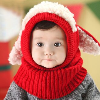 Nieuw Kinderen Baby Trui Hoed Warm Breien Cap Mooie Comfortabele Voor Winter Outdoor BF88 Rood