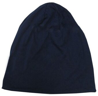 Nieuw Koreaanse Vrouwen Mannen Unisex Candy Kleur Ski Haak Flaphoed Cap Katoen Hoofd Set Herfst Winter Warm Cap Hip-Hop Mutsen LL17 Marineblauw