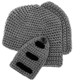 Nieuw Mannen Ridder Muts Creatieven Handgemaakte Wollen Truien Warm Winter Artefacten Grijs