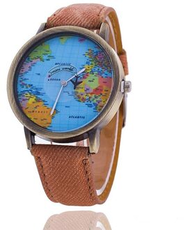 Nieuw Ontworpen Relogio Feminino relogio masculino Klok Mannen Vrouwen Horloge Wereldkaart Analoge Quartz Horloge 628