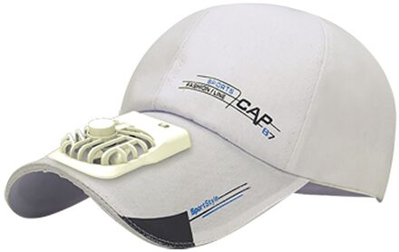 Nieuw Product Zomer Fan Piek Cap Outdoor Leisure Travel Zonnescherm Ventilatie Laag Geluidsniveau Multifunctionele Fan Cap + Opladen kabel wit