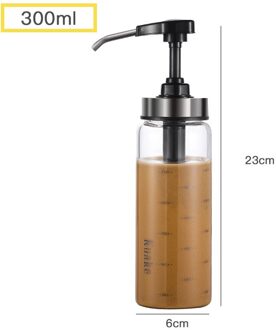 Nieuw Saus Siroop Dispenser Fles Glas Olijfolie Dispenser Met Brede Hals Druk Pompen Hoofd Keuken Benodigdheden HG996 300ml