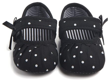 Nieuw Schattige Peuter Infant Pasgeboren Baby Meisje Bloem Dot Schoenen Wieg Schoenen Maat 0-18 Maanden Baby schoenen zwart / 0-6 months