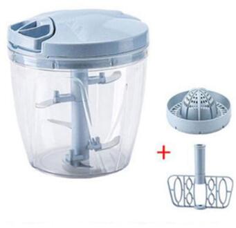 Nieuw Type Huishouden Hand Getrokken Vleesmolen Handleiding Voedsel Chopper Voor Groente Fruit Mixer Keukenmachine groot blauw