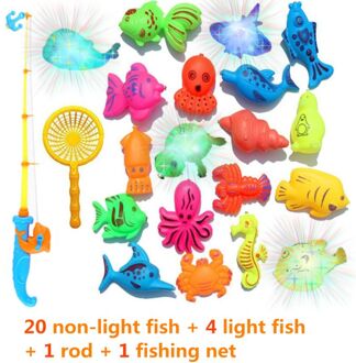 Nieuw! Verrassing Schat Vissen Speelgoed Set, Inductie Licht Up Magnetische Vissen Speelgoed, Jongens Meisjes Bad Speelgoed Party Game