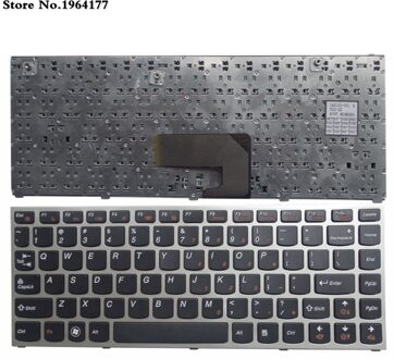 Nieuw voor Lenovo IdeaPad U460A U460 U460S Zwart US Keyboard Silver Frame