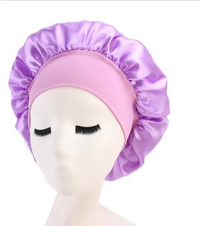 Nieuw Vrouwen Satijn Effen Slapen Hoed Nachtrust Cap Haarverzorging Motorkap Slaapmutsje Voor Vrouwen Mannen Unisex Cap bonnet De Nuit Paars