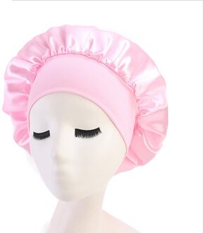 Nieuw Vrouwen Satijn Effen Slapen Hoed Nachtrust Cap Haarverzorging Motorkap Slaapmutsje Voor Vrouwen Mannen Unisex Cap bonnet De Nuit Roze