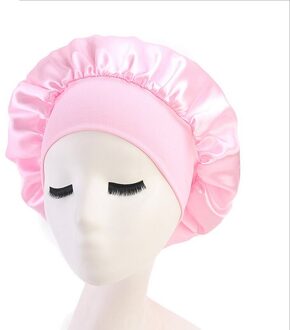 Nieuw Vrouwen Satijn Effen Slapen Hoed Nachtrust Cap Haarverzorging Motorkap Slaapmutsje Voor Vrouwen Mannen Unisex Cap Motorkap de Nuit Roze