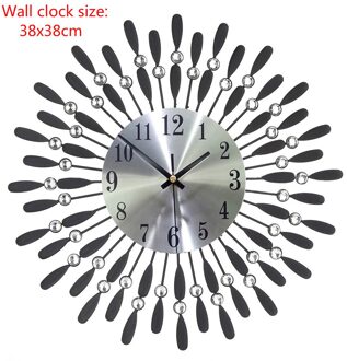 Nieuw Wandklok Crystal Zon Moderne Stijl Stille Klokken Voor Woonkamer Office Home Decoratie Digitale Wandklok 38X38cm B
