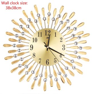 Nieuw Wandklok Crystal Zon Moderne Stijl Stille Klokken Voor Woonkamer Office Home Decoratie Digitale Wandklok 38X38cm