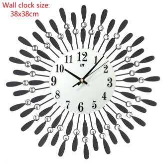 Nieuw Wandklok Crystal Zon Moderne Stijl Stille Klokken Voor Woonkamer Office Home Decoratie Digitale Wandklok 38X38cm