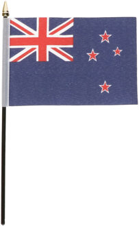 Nieuw Zeeland - mini vlaggetje van 10 x 15 cm op stokje - Landen vlag - H27 cm