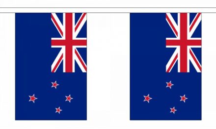 Nieuw Zeeland vlaggetjes vlaggenlijn - 900 cm - versiering - polyester - buiten/binnen Multi