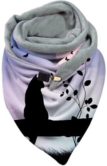 Nieuw Zwarte Kat Gedrukt Warme Sjaal Mode Vrouwelijke Vrouwen Neck Warmers Poncho Sjaal Sjaals