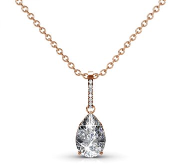 Nieuwe druppelhangers - roségoud en kristal