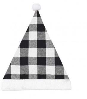 Nieuwjaar Dikke Pluche Kerst Hoed Kids Kerst Decoraties Voor Huis Kerstman Warm Winter zwart wit