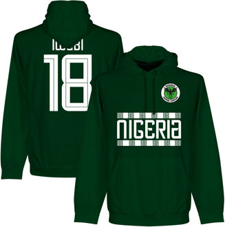 Nigeria Iwobi 18 Team Hooded Sweater - Donker Groen - XXL
