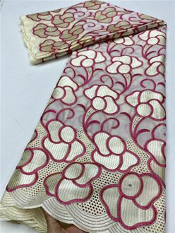 Nigeriaanse Kant Stoffen Kant Zwitserse Voile Kant In Zwitserland Afrikaanse Katoen Kant Stof Voor Bruiloft YA3813B-1 afbeelding 4