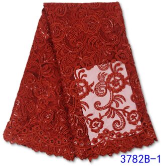 Nigeriaanse Pailletten Kant Stof Frans Kant Stof Geborduurde Bridal Afrikaanse Kant Stof Voor Bruiloft YA3782B-3 afbeelding 1