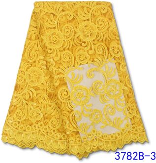 Nigeriaanse Pailletten Kant Stof Frans Kant Stof Geborduurde Bridal Afrikaanse Kant Stof Voor Bruiloft YA3782B-3 afbeelding 3
