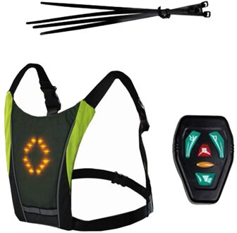 Night Fietsen Vesten Reflecterende Usb Led Vest Breken Richting Indicatoren Rugzak Attachment Clip Signaal Veiligheid Waarschuwingslampje @ 40