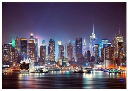 Night In New York City Vlies Fotobehang 100x70cm