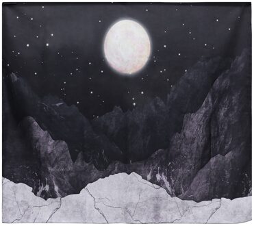 Night Moon Muur Opknoping Tapijt Home Decor Muur Doek Mountain En Maanfase Elegante Opknoping Tapijt 100x75