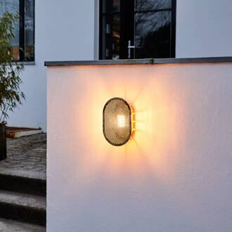 Night Rider buitenwandlamp, messing, ongelakt messing ongelakt