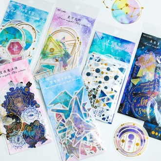 Night Stars Gilding Decorative Washi Stickers Scrapbooking Stick Label Diary Stationery Album Stickers